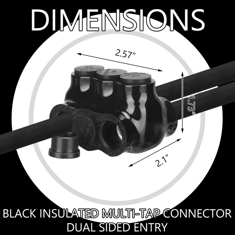 Copkim 10 Pack 3 Port Insulated Wire Connectors Black Multi