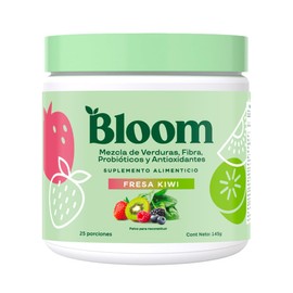 Polvo Verde de Super Greens de Bloom Nutrition - Probióticos para la Salud Digestiva Enzimas Digestivas con Superfoods Spirulina y Chlorella para la Salud Intestinal (Fresa Kiwi)