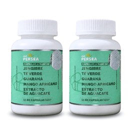 A&G PERSEA PACK 2 Frascos 60 C/u Cápsulas a base de té verde con jengibre, extracto de aguacate, ingredientes naturales (2)