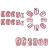 24Pcs Short Press on Nails RTKHFZE Pink Fake Nails with