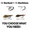 BRAIRIA Barbless Trout Flies – 36PCS (18 Barbless + 18
