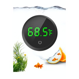 QZQ Fish Tank Thermometer Aquarium Thermometer Wireless Touch Stick Digital Aquarium Thermometer LED Display ±1°F for Monitoring The Fish Tank Aquarium Temperature Accessories (Black)