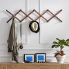 FixtureDisplays Accordion Wallmount Hat Hanger, Expandable Purse Coat Backpack Rack