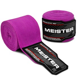 Meister Junior - Vendas elásticas de algodón para Artes Marciales Mixtas y Boxeo, 274 cm, Color Morado
