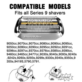 Series 9 Shaver Head Replacement Part 94M Compatible with Braun S9 Pro Replacement Heads,94M Blades for Braun Series 9 Electric Razors 9290cc,9370cc,9376cc,9293s,9260s,9295cc,9390cc,9330s