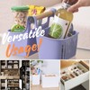 Boxonly Portable Bathroom Storage Basket - Bamboo Handle Organizer for