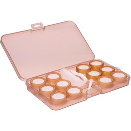 Caja de Lentes de Contacto de Plástico Marrón, Estuche Portátil y Ligero Función Antipolvo para Uso al Aire Libre y Fácil Transporte en Bolsa