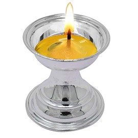 CaratCafe Sterling Silver Diya/Deepak for Pooja Diwali Puja Dhanters Mandir Traditional Indian Pooja Puja Oil Lamp. Deepawali Decoration Gift Items (20 Grams Approx)