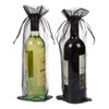 Wuligirl 20pcs Black Large Sheer Organza Wine Bottle Bags Drawstring