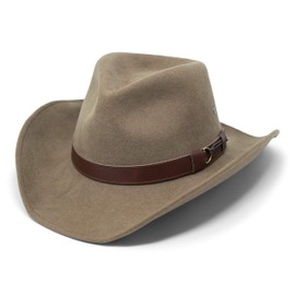 Borges & Scott Forester – Western Style Wool Felt Hat - Water Resistant – Wired Mouldable Brim - Camel 54cm - (X-Small)