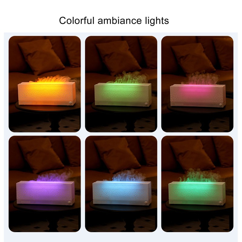 Flame Aroma Diffuser Humidifier Multifunction Alloy Frosted Texture 3 Gears