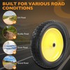 HQPASFY 16" Flat Free Tire 4.80/4.00-8 Wheelbarrow Tire and Wheel,