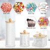 HOTUT 3PCS Cotton Pad Holder, Bathroom Jars Cotton Swab Box