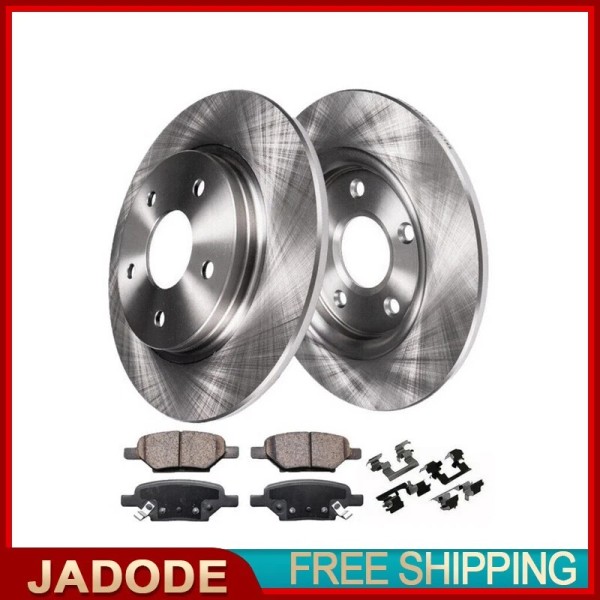 JADODE Rear Disc Brake Rotors & Ceramic Brake Pads Kit