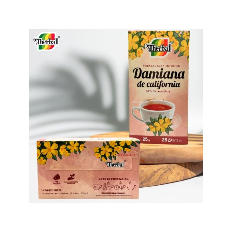 Therbal – Damiana de California Herbal Tea (25 Tea Bags)