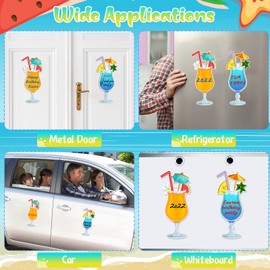 Konohan Konohan 2 Pcs Cruise Door Magnets Decorations with 3 Pcs Paint Pens Fruit Drink Cruise Must Haves Pineapple Drinks Magnet Stickers for Carnival Refrigerator Door Decor(Colorful)