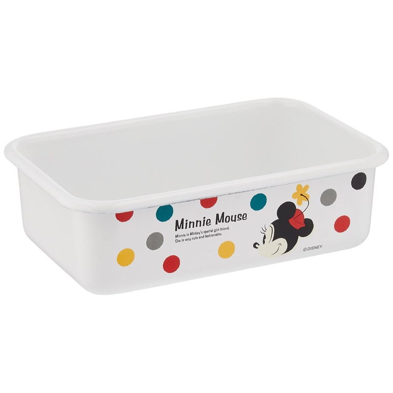 富士ホーロー ディズニー 浅型角容器 ミッキー&ミニー 740ml ホワイト DY-M
