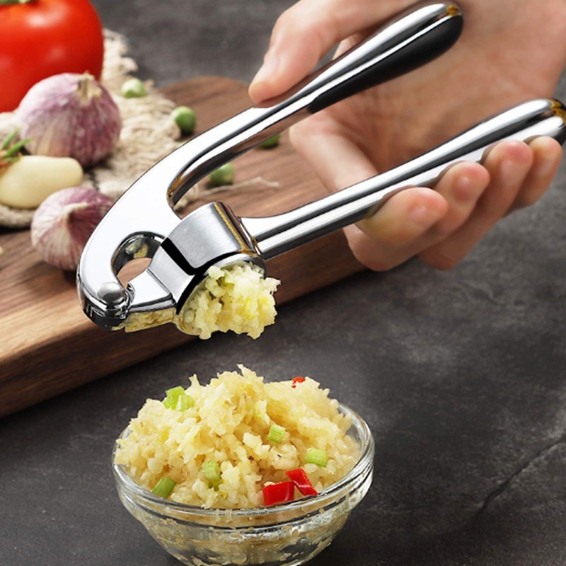 Garlic Press Mashed Garlic Crusher Peeler Chopper Garlic Puree Maker