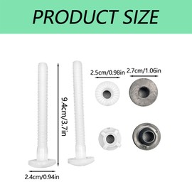 4Pcs Toilet Tank Screw Plastic Toilet Tank Bolts Toilet Seat Repair Fitting with Washers White Hinges Fixing Set Toilet Lid Screw for Mount Toilet Seat Hinges