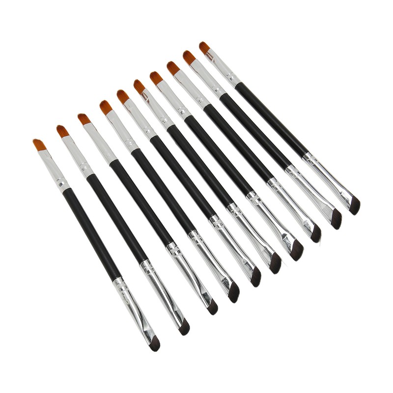 10pcs Sickle Eyeliner Brush Double Ended Sickle Eyeliner Detail Brush