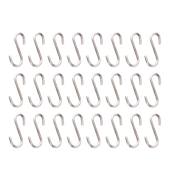 DEARMAMY 100PCS 1 Inch Stainless Steel S-Shaped Hook Mini S