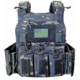 Redemption Crusader 2.0 Molle Quick Release Buckles Vest with Side Cummerbund Pouches and Triple Pouch (Dark Coyote Brown)