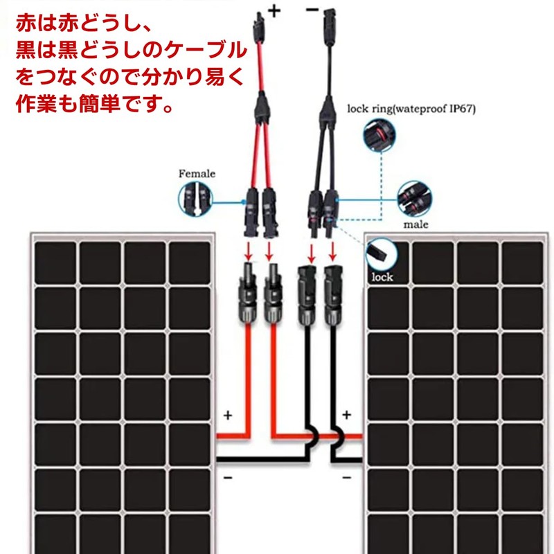 CNCTWO MC4 Parallel Distribution Cable Y-Type MMF + FFM 1