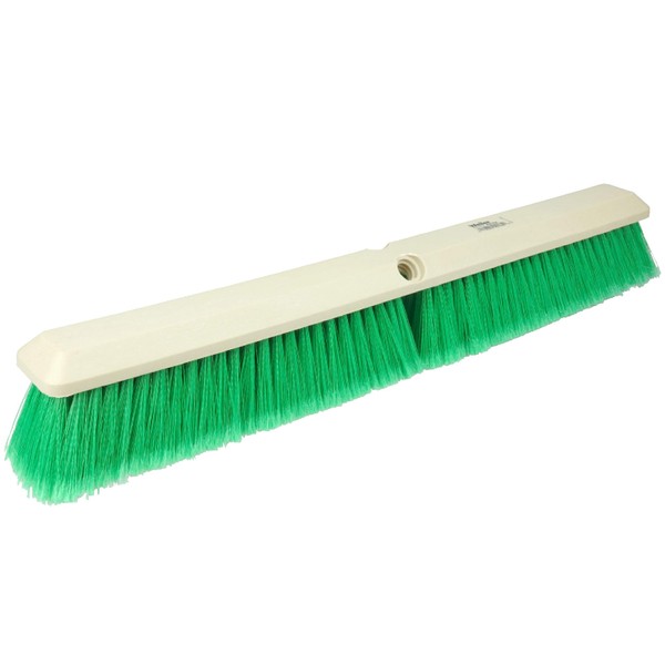 Weiler 42164 Perma-Sweep 24" Block Size, 3" Trim Length, Flagged Green Polystyrene Fill, Fine Sweeping Floor Brush