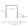 sourcing map Square U-Bolts, 3 Sets 67mm(2.64") Inner Width 80mm