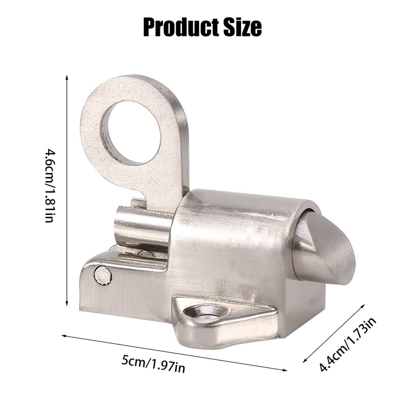 Latch Lock, Zinc Alloy Spring Bounce Lock Security Pull Ring