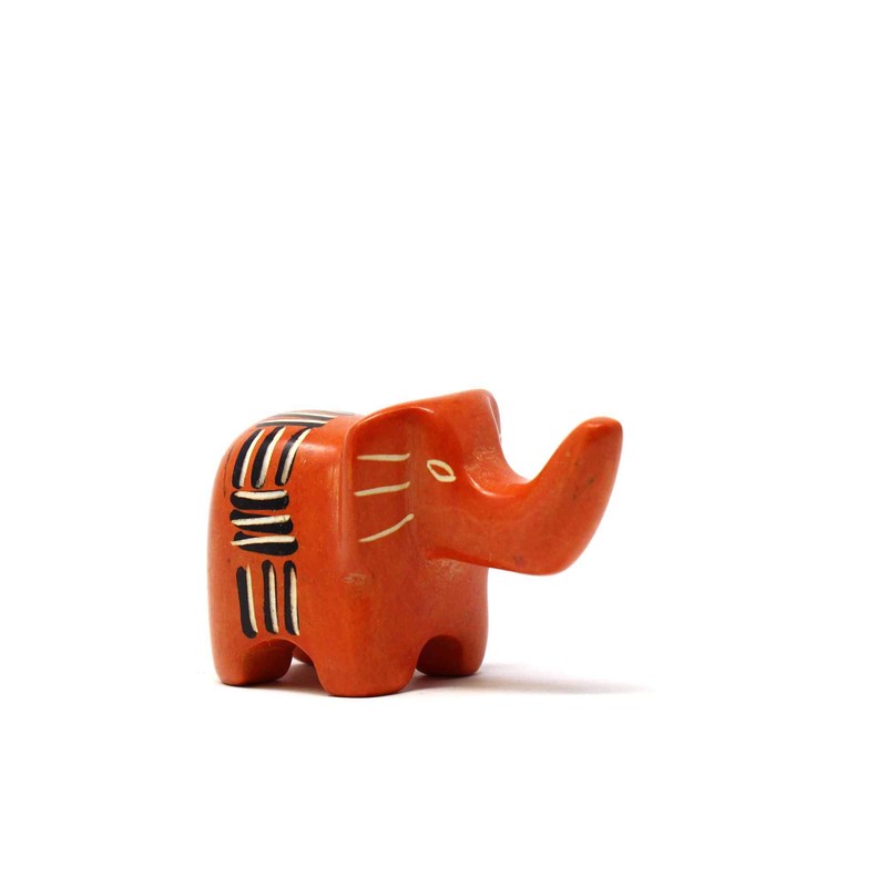 Global Crafts Soapstone Tiny Elephant Figurines, Handmade in Kenya, Assorted