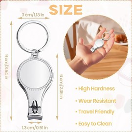 2 Pieces Nail Clippers for Men and Women,4 in 1 Stainless Steel Nail Clipper Cutter with Bottle Opener and Keychain