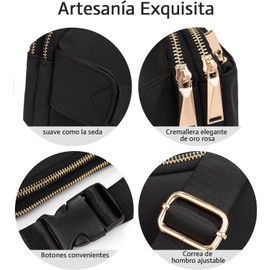 Cangurera Mujer, Riñonera de Moda Casual para Hombres y Mujeres Correa de Hombro Ajustable Multifuncional Cangurera Deportiva Ultra Ligera Cinturón para Hacer Ejercicio,Correr(Negro)