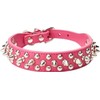 haoyueer Spiked Studded Dog Collar, Adjustable Pu Leather Puppy Collar