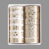 12 Rolls Thin Washi Tape Set, 15MM Wide Gold Thin