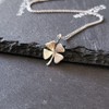Sterling Silver Tiny Clover Charm Necklace, 18"