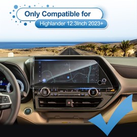 Coleya 2023 2024 2025 Highlander Screen Protector for Toyota Highlander (Limited/Platinum/Bronze Edition/XLE/XSE) 12.3-inch Touchscreen, 9H Tempered Glass 2024 2025 Highlande Hybrid Accessories 12.3"