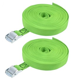 sourcing map Tie Down Strap Cam Buckle Lashing Strap 1" x 39Ft 550lb 250Kg Load Polypropylene for Moving Securing Cargo, Green, Pack of 2