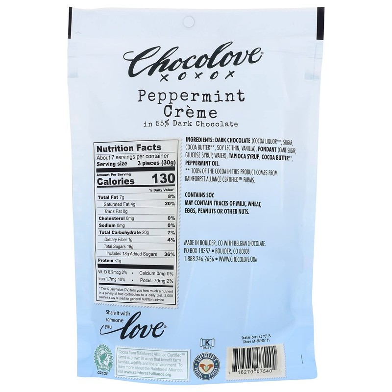 Chocolove Peppermint Crème Trees in Dark Chocolate | 55% Cocoa