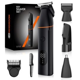 MAXGROOM Trimmer corpo uomo elettrico 4 in 1 multifunzione tosaerba intimo uomo, 7000 RPM rasoio parte intima professionale, IPX6 impermeabile, lunga resistenza USB-C