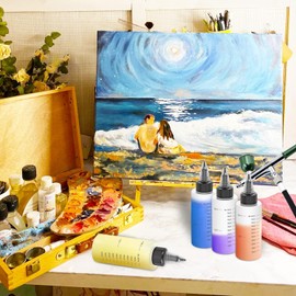 Tplook 12 Pcs 60ml Dropper Bottles Translucent Graduated Plastic Model Paint Divider Bottles with Dropper Bottles with 6 Funnels for Paint Liquid Container Dilution, Experiment, DIY, Crafting and Arts