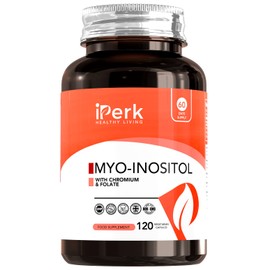 Iperk Myo Inositol Chromium and Folate 1000mg Inositol Per Serving 120 Vegan Capsules Vitamin for Women Manufactured in The UK CERTIFICATED GMP