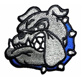 Head Pug Puppy Bulldog Animal Cute Cartoon Biker Iron on Patch Iron-On Designer Patch Used for Gifts Crafts Jeans Clothing Fabric Costume Symbol DIY หัว