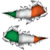 Irish Flag Metal Rip Open Sticker 150mm