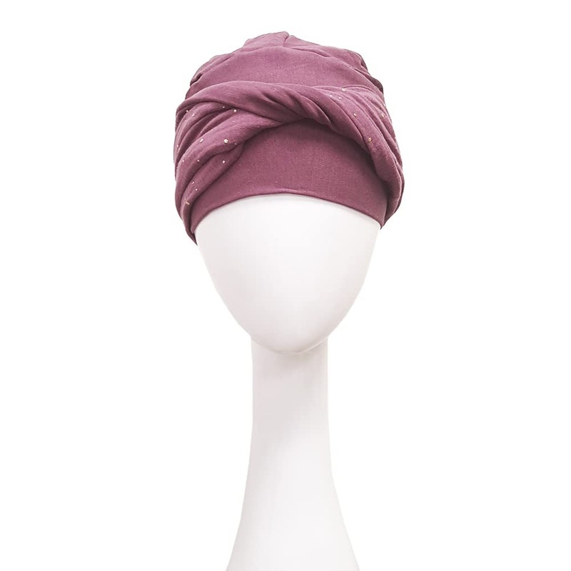 CAREBELL Chemotherapy Turban Elegance Malva Gold Bamboo for Hair Loss