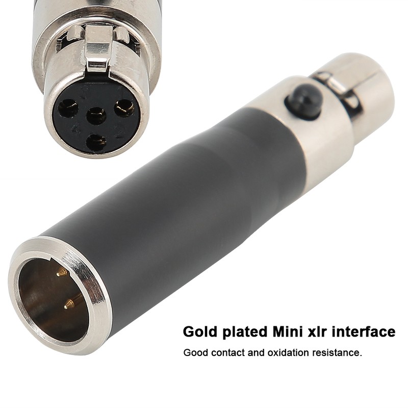 2PCS Mini XLR 3pin Male to Mini XLR 4pin Female