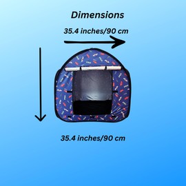 Sensory Tent for Autistic Kids, 90 x 90 inches, Toy Car Design Blue