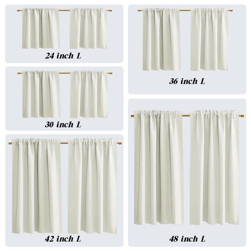 PANELSBURG 42 Inch Short Window Curtains for Kitchen Living Room,Thermal