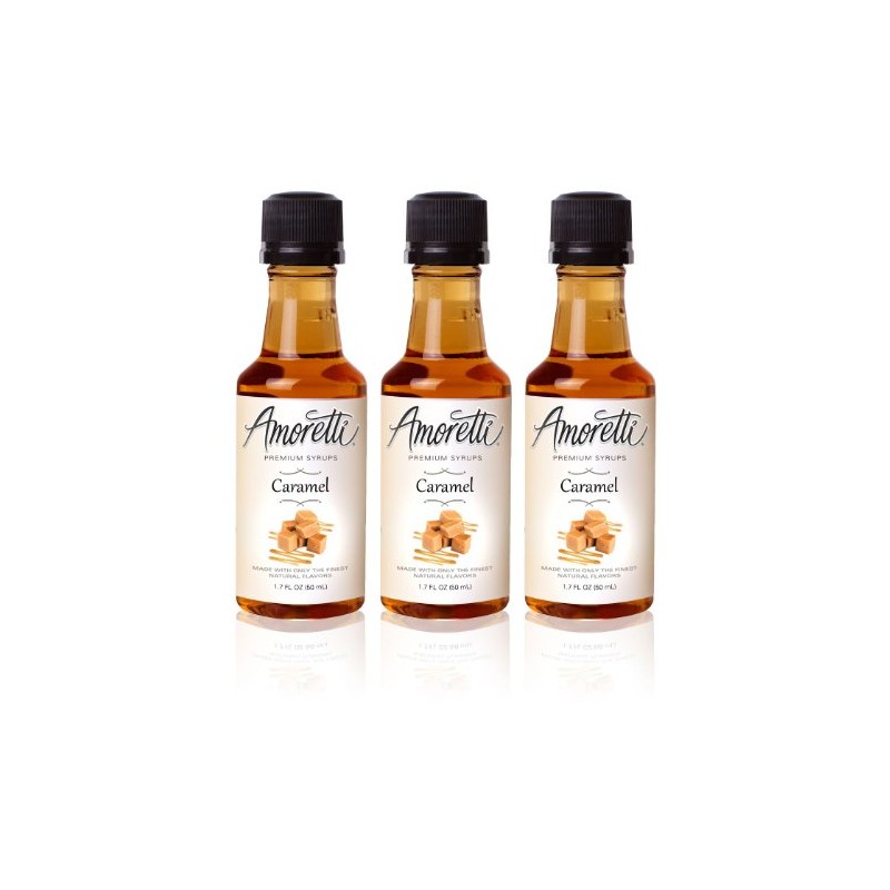 Amoretti Premium Caramel Syrups 50ml 3 Pack