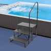 n/a Portable Step Ladder with Handrails for Home, Pool, and